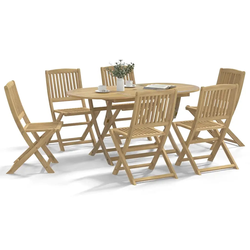 Sedie Giardino Pieghevoli 6 pz 54,5x58x90 cm Massello Acacia 3214232