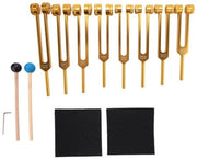 Set di Viti Chakra - Ideale per la guarigione, i chakra, la terapia del suono e il mantenimento di una perfetta armonia di corpo, mente e spirito - Adatto per la meditazione e la guarigione - Set d'oro da 8 pezzi + accessori