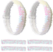 Set di 12 fascette con luccichio - elastico, glitter, accessori bianchi per donne