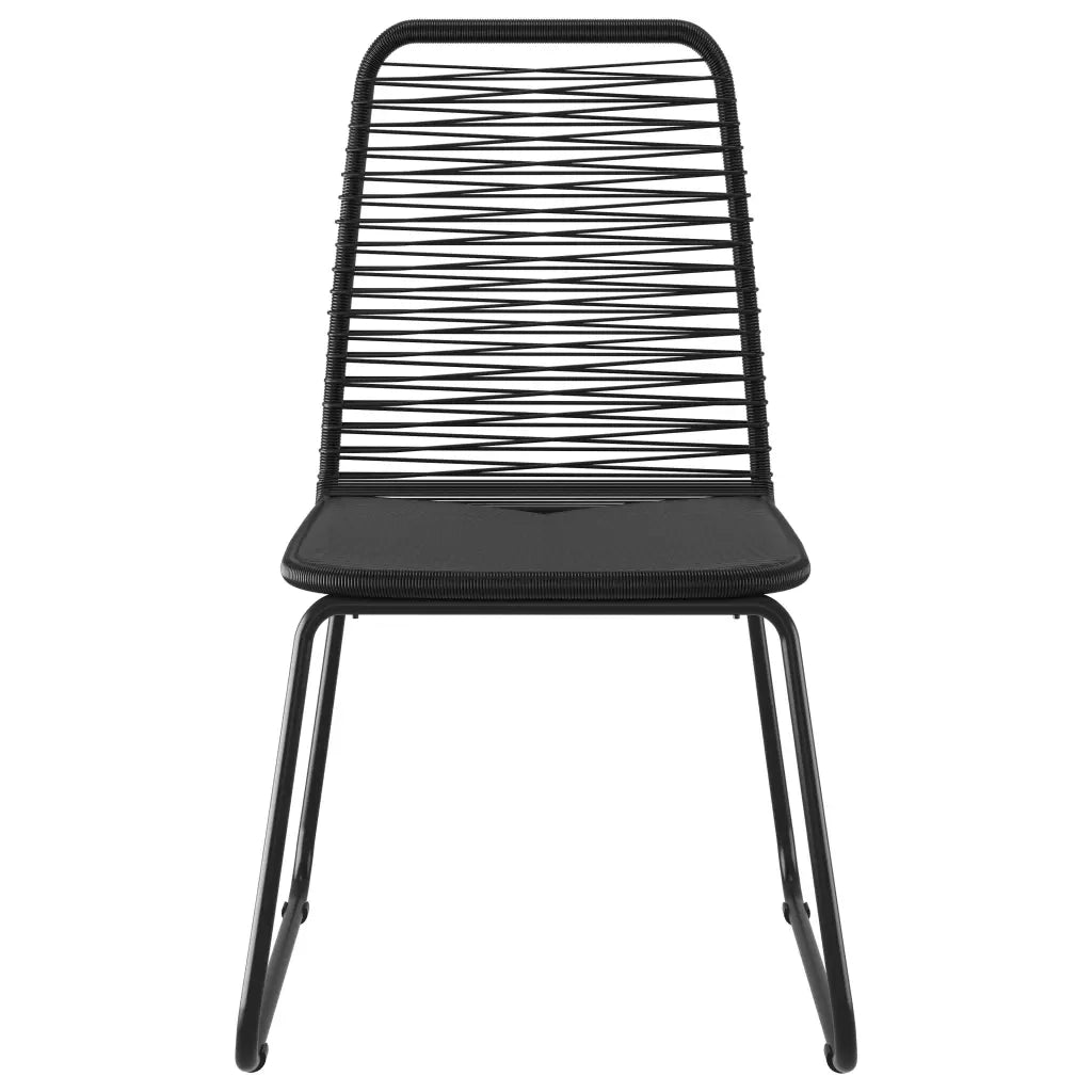 Sedie da Giardino 6 pz in Polyrattan Nero cod mxl 19439