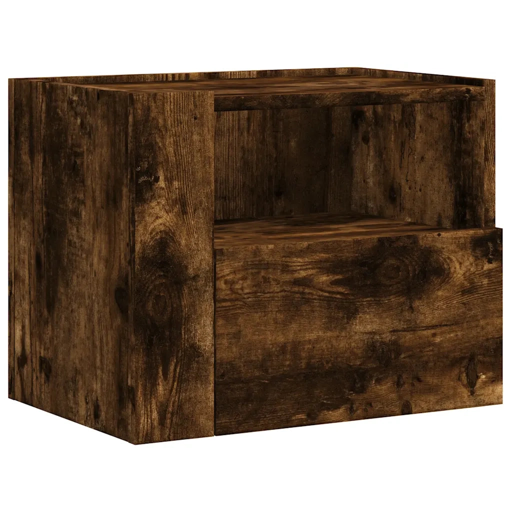 Comodini a Muro 2 pz Rovere Fumo 45x30x35 cm 848320