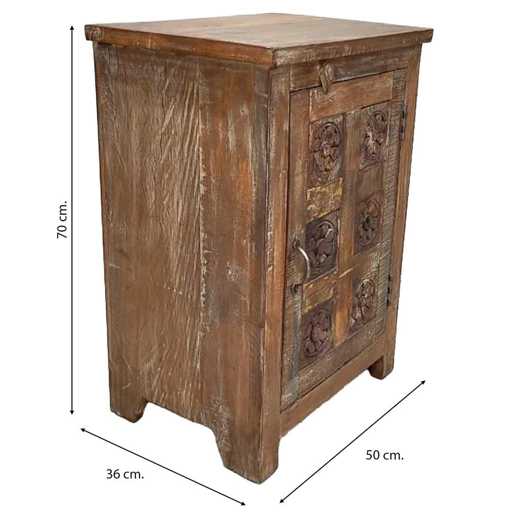 Comodino in legno fatto a mano50x36x70h cm