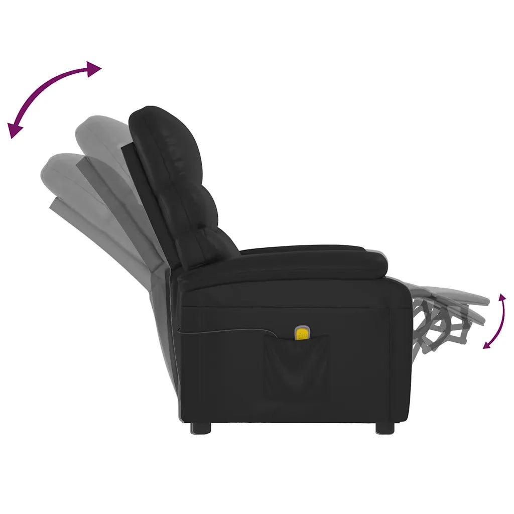 Divano Sedia-Poltrona Massaggiante Nera in Similpelle 813090
