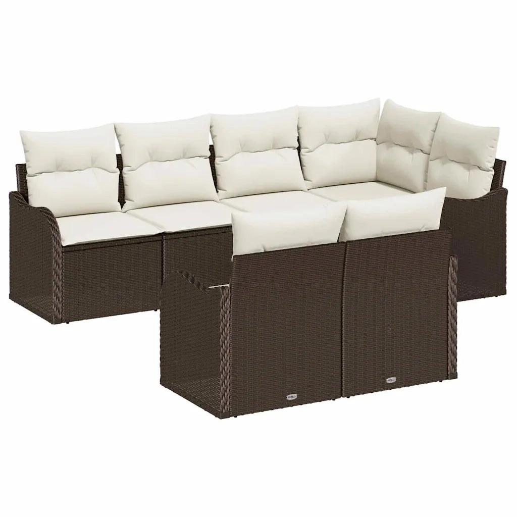 Set Divano da Giardino Marrone polyrattan 3345738