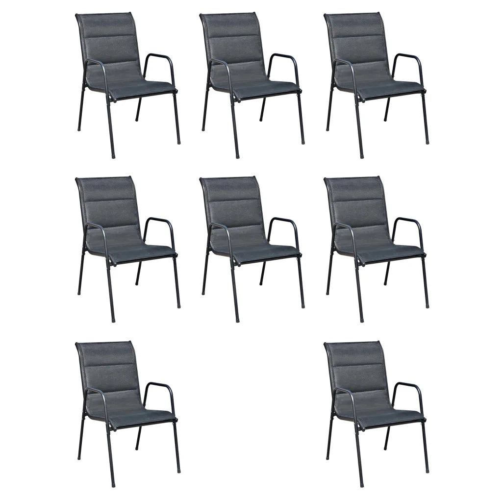 Set da Pranzo da Giardino 9 pz in Acciaio Nero cod mxl 35748
