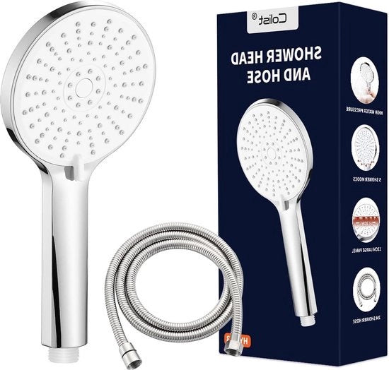 Douchekop 5 modi di spruzzo alta pressione con tubo Power-set per bassa pressione dell'acqua