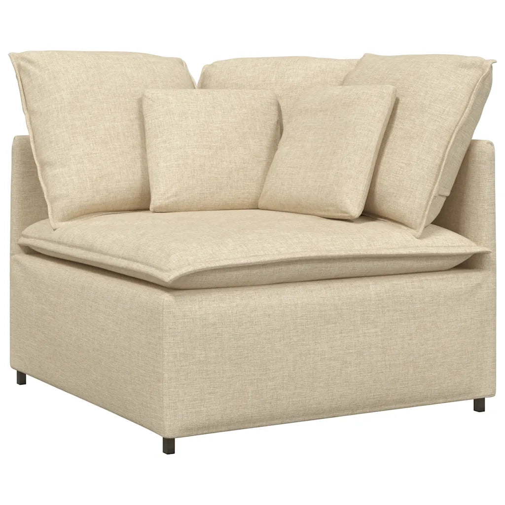 Modulo Angolare Divano Modulare con Cuscini Crema 100 cm 4104453