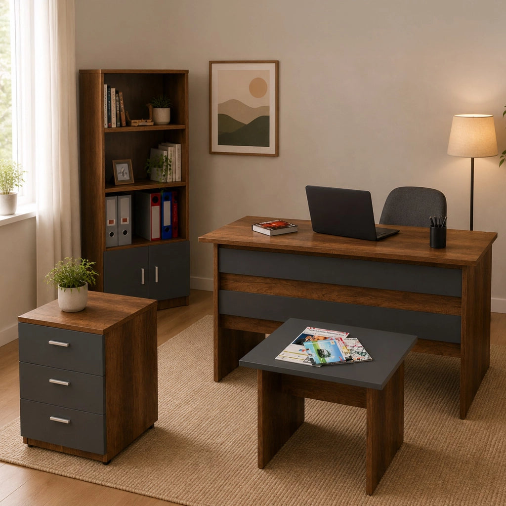 Rebekah, set da Ufficio Modulabile, Marrone Noce