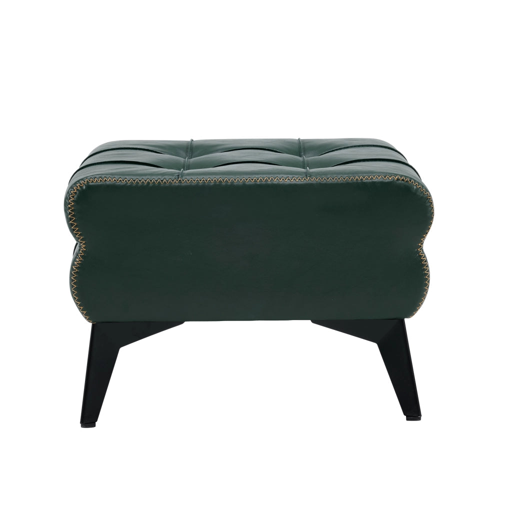 Pouf Poggiapiedi ¨C Xylo ¨C Verde, Similpelle, Gambe in Metallo