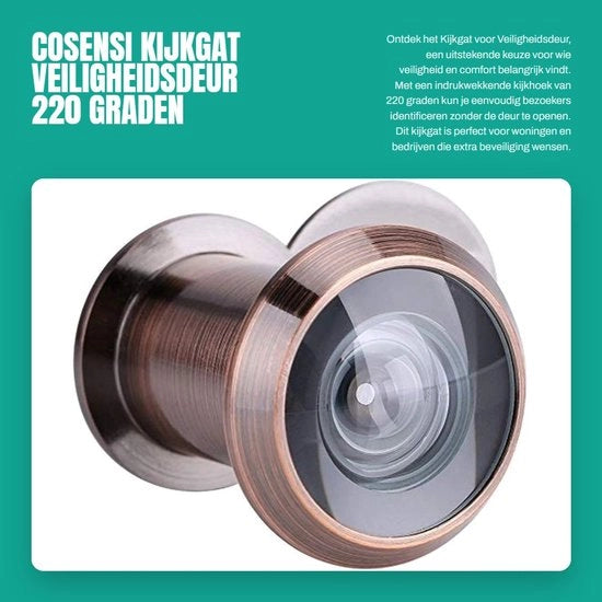 Porta di sicurezza a 220 gradi - vetro ottico con lente - resistente alla corrosione - robusto e duraturo - coperchio di protezione - visore per porta