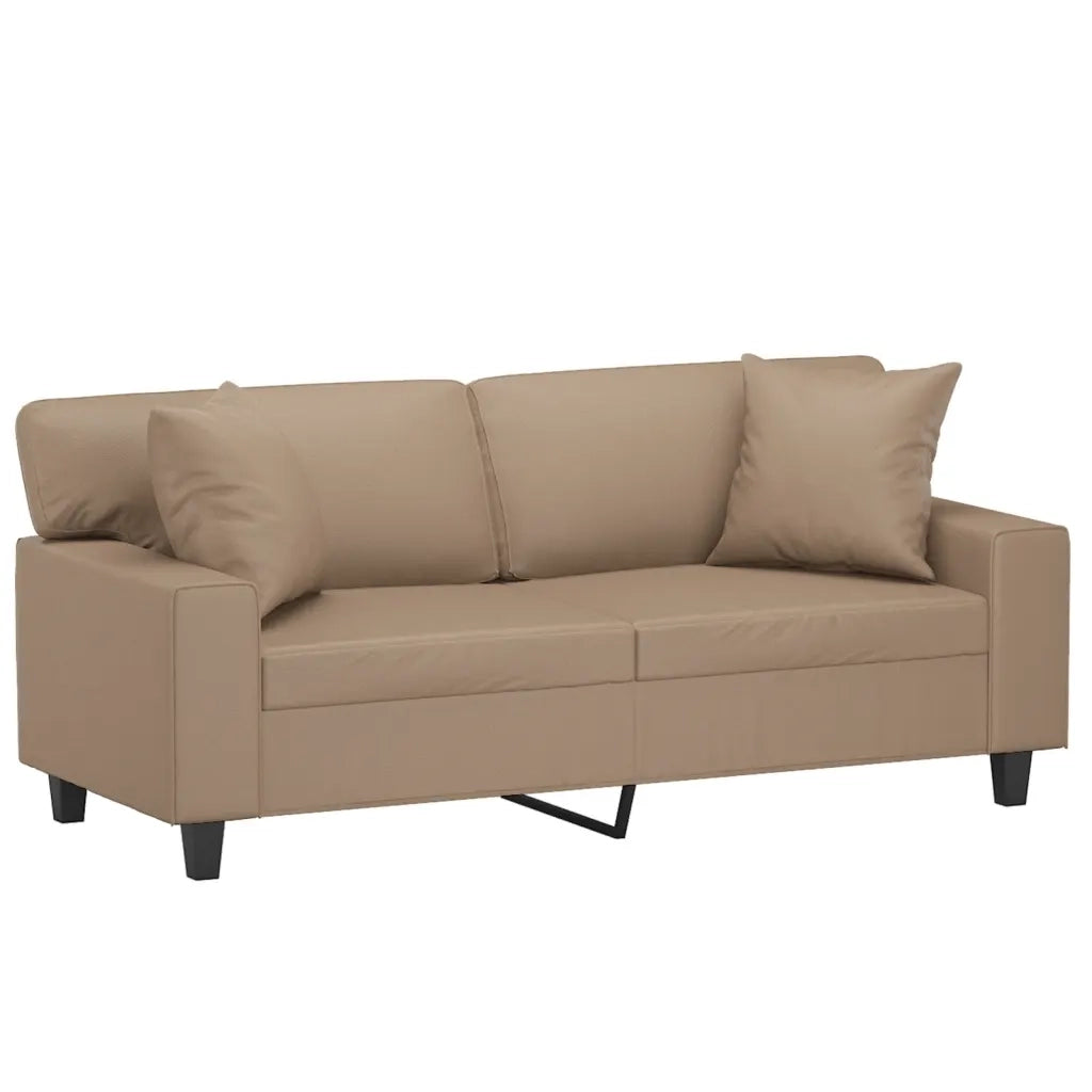 Divano a 2 Posti con Cuscini Cappuccino 140 cm in Similpellecod mxl 70974