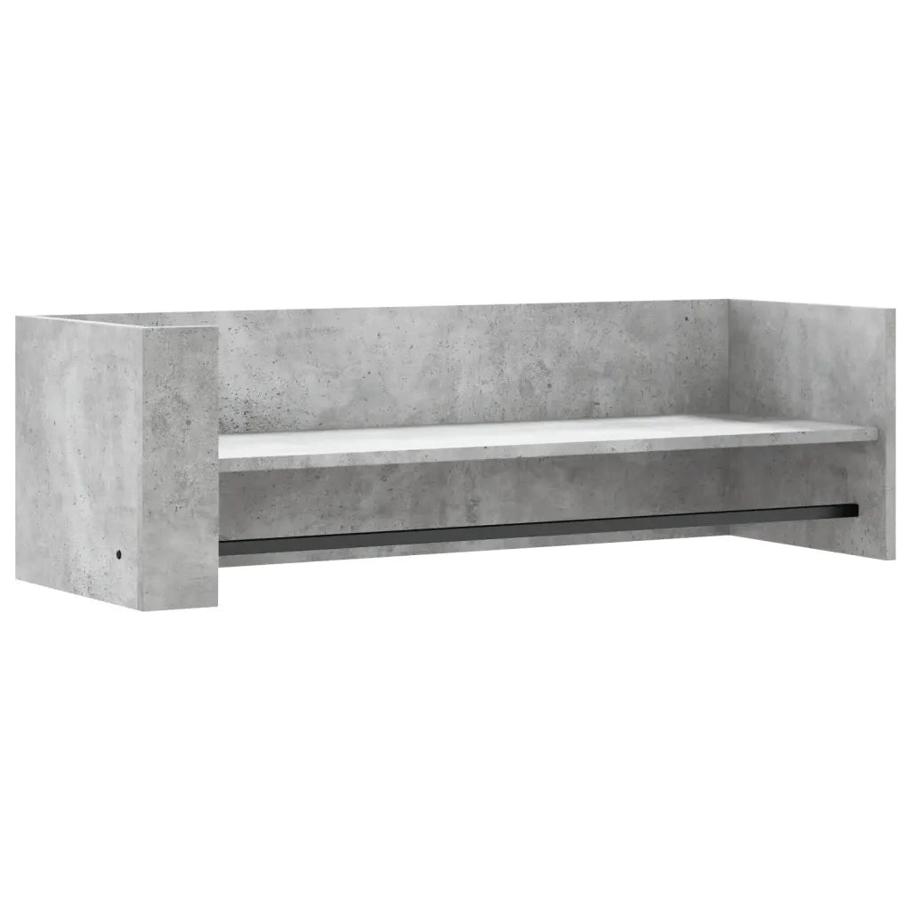 Scaffale a Muro Grigio Cemento 100x35x30,5 cm Legno Multistrato 848461
