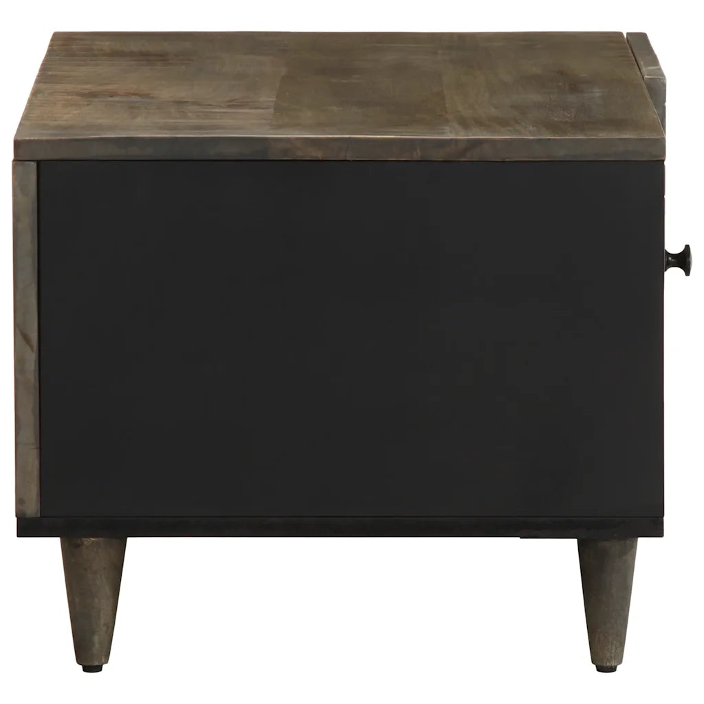 Tavolino da Salotto Grigio Chiaro 80x50x40 cm Legno di Mango