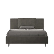 BS COM Letto una piazza e mezza contenitore imbottito 130x200 microfibra grigio