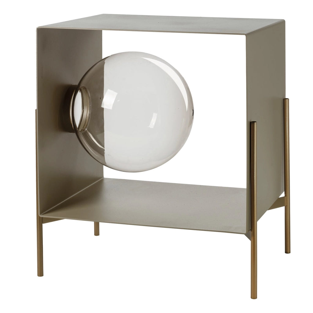 Mobile da soggiorno di design Globe piccolo Sabbia,base oro laccato