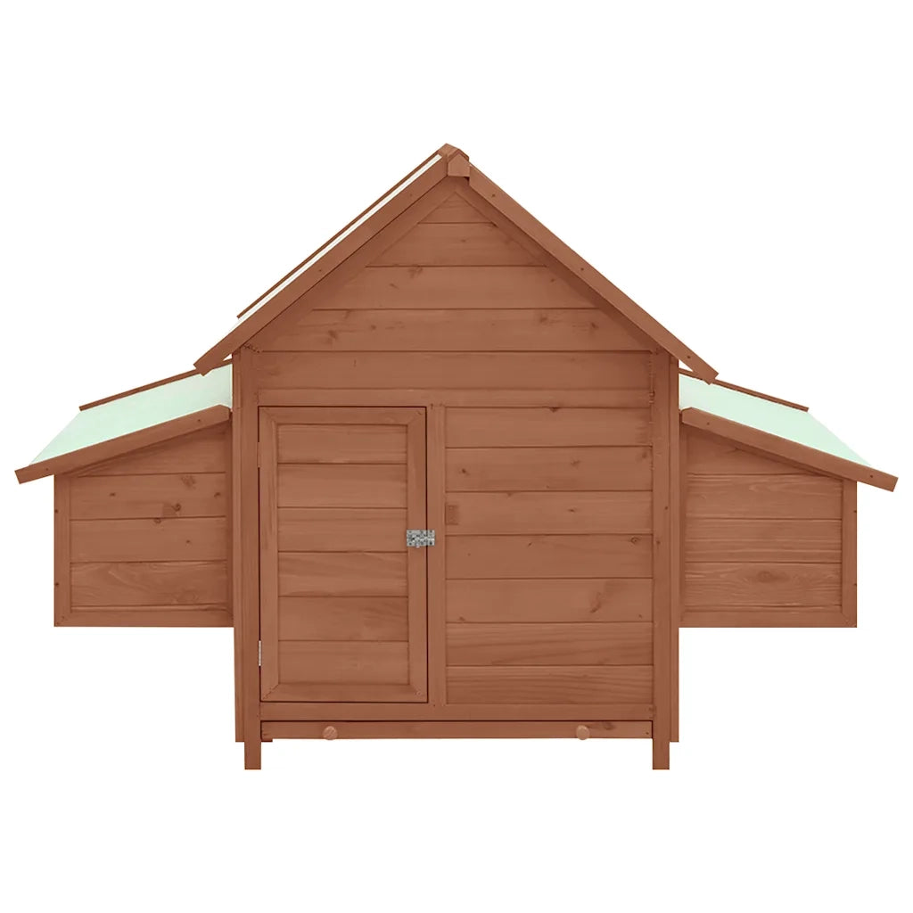 Pollaio Moka e Bianco 150x96x110 cm Legno Massello di Abete CFW1254502