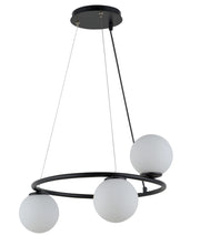 Lampada sospensione Gama Koło anello nero 3 sfere Sigma