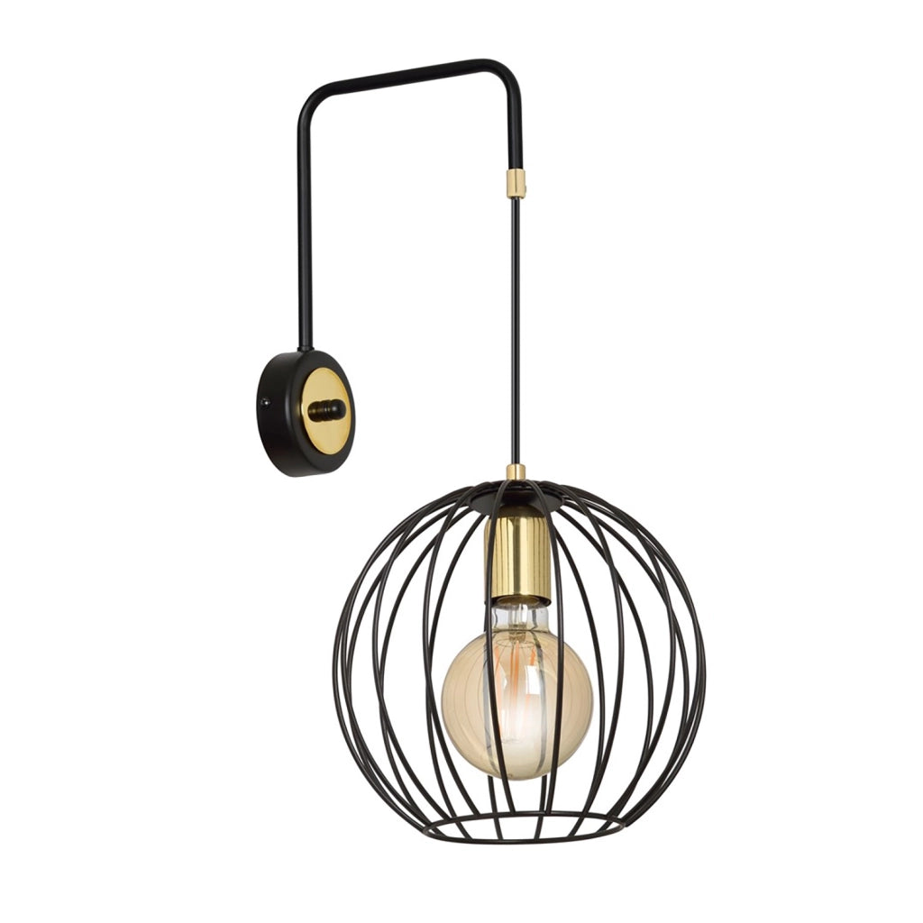 Applique Contemporaneo Omoikane Acciaio Nero 1 Luce E27 Ip20