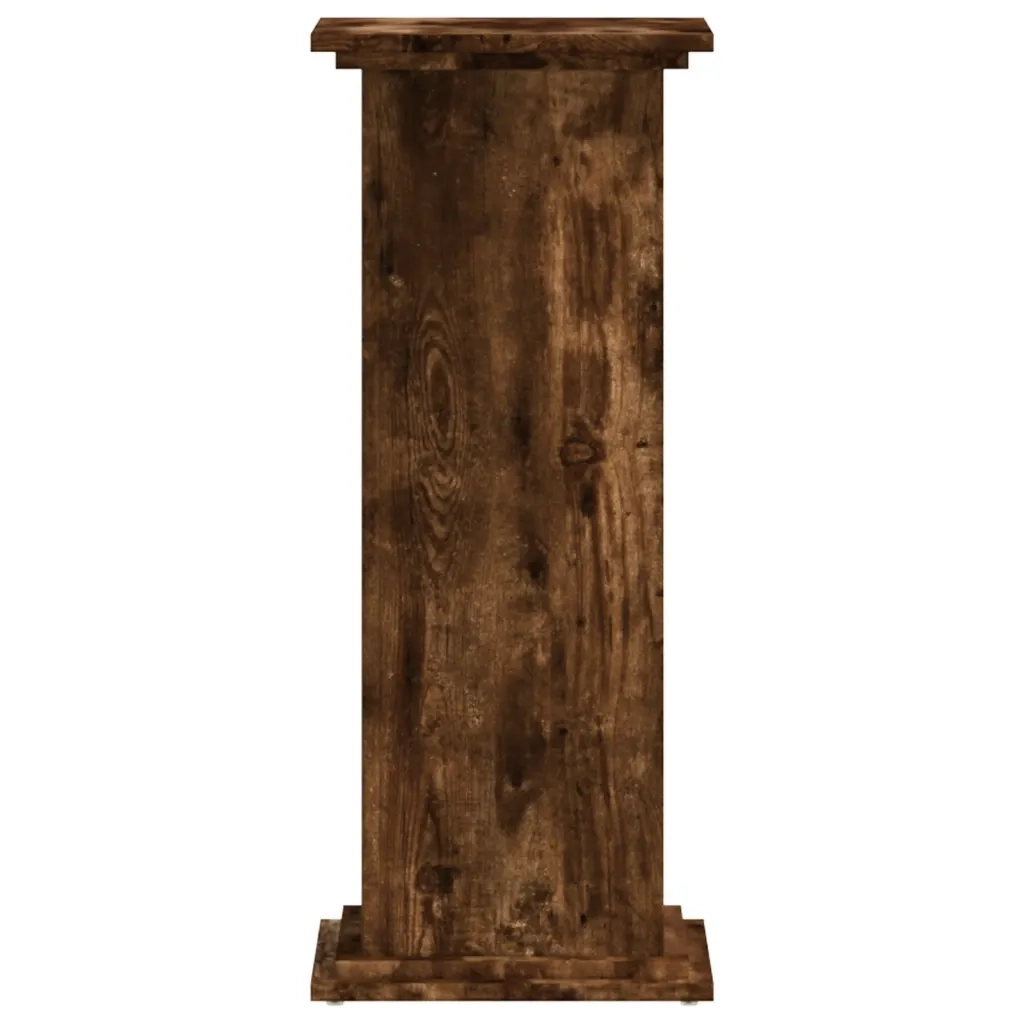 Supporto per Piante Rovere Fumo 33x33x80 cm Legno Multistrato