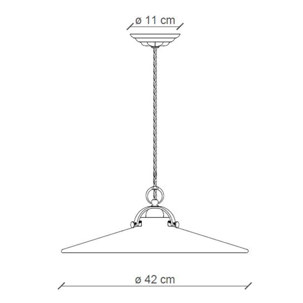 Lampadario Industrial Minimal B&W Metallo Smaltato Bianco 1 Luce E27 42Cm