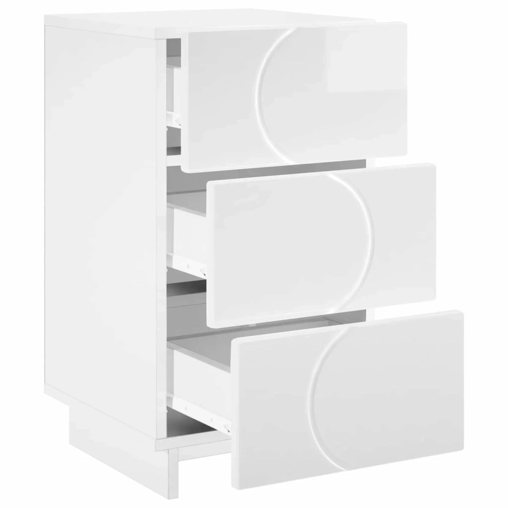 Armadio da Notte Bianco Lucido 33,5 x 34,5 x 60 cm 8011431