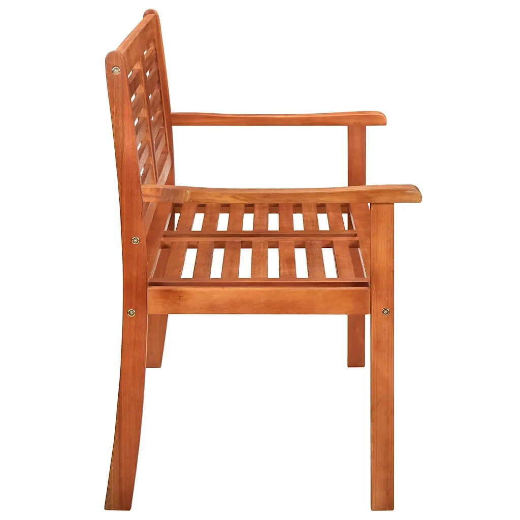 Panchina da Giardino 2 Posti e Cuscino 120cm Massello Eucalipto 3060976