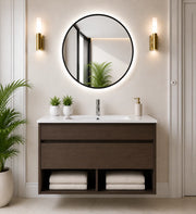 Mobile bagno sospeso con lavabo extrapiano ORIGENBATH NEBARI senza specchio 50x40 cm frassino tea