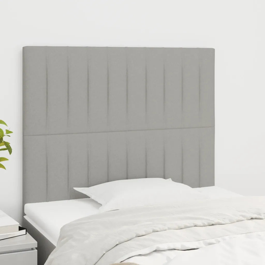 Testiera-Testata Decorativa Grigio Chiaro 100x5x118/128 cm Tessuto 318596