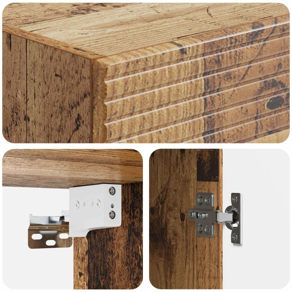 Mobiletto a muro Legno antico 33 x 34,5 x 90 cm
