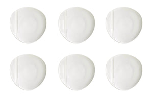 Set 6 Piatti Frutta Ø20,5 cm in Porcellana Allluminica Kaleidos Aluxina Miami Bianchi