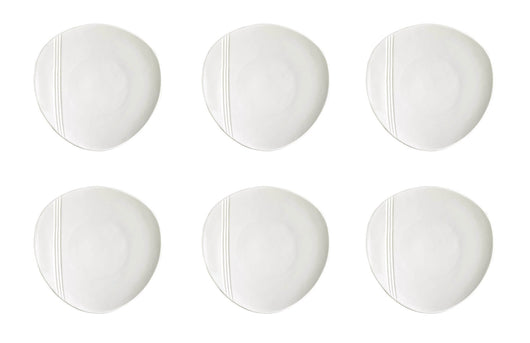 Set 6 Piatti Frutta Ø20,5 cm in Porcellana Allluminica Kaleidos Aluxina Miami Bianchi