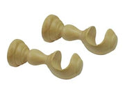 SUPPORTO APERTO Ø MM.35 IN LEGNO NATURALE PER SCORRITENDA- - cm.18 - 2 pezzi