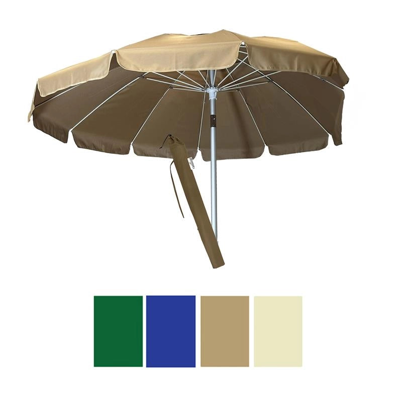 OMBRELLONE LUXURY CON SNODO SISTEMA ANTI VENTO CHIUSURA SAFETY APERTURA EASY STECCA ULTRA RESISTENTE 6 MM 100 X12 - COLORE ASSORTITO