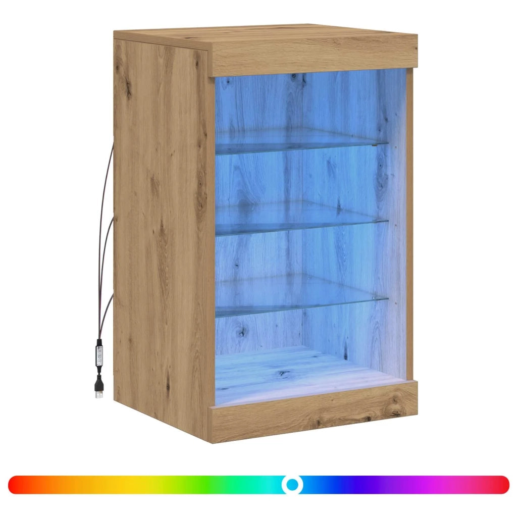 Credenza | Madia LED Rovere artigianale 41 x 37 x 67 cm Legno multistrato