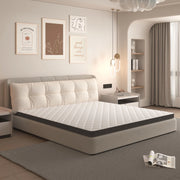 Materasso 120 × 200 cm H3 in schiuma a 7 zone, certificato OEKO-TEX, bianco e grigio