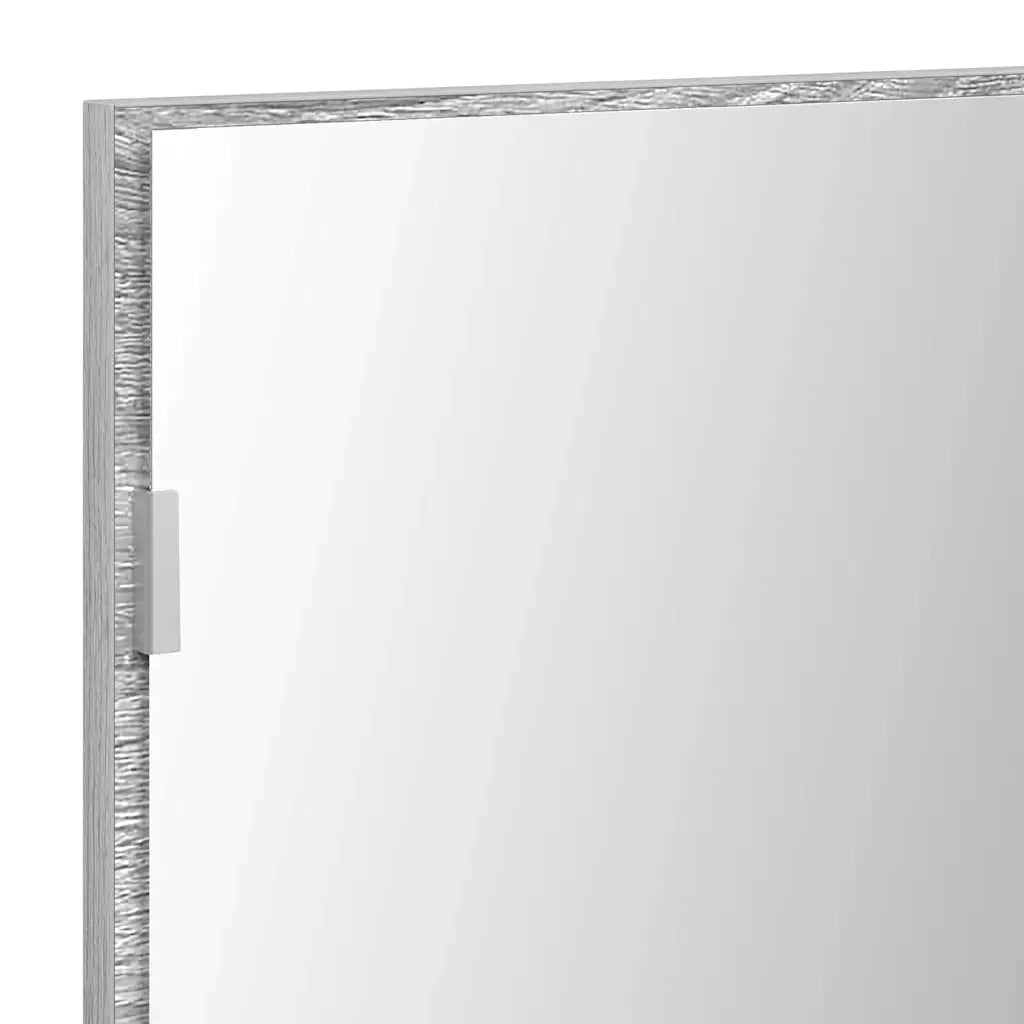 Specchio con luci a strisce a LED-Specchio da bagno Grigio sonoma alto 80 x 37 cm