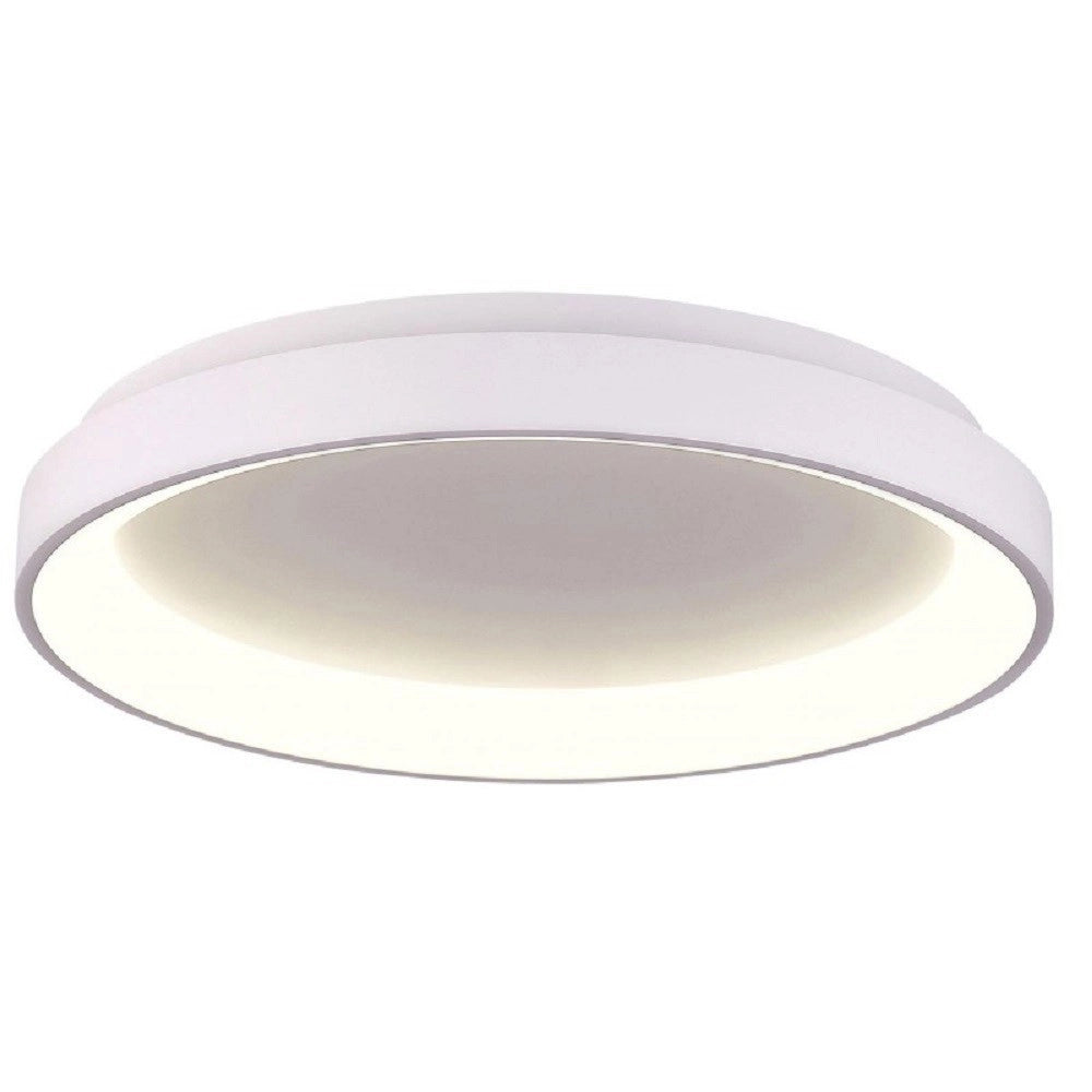 Trade Shop - Plafoniera Moderna Tonda Led Cct 60 W 3000k 4000k Soffitto Lampada Parete 80 Cm - Bianco