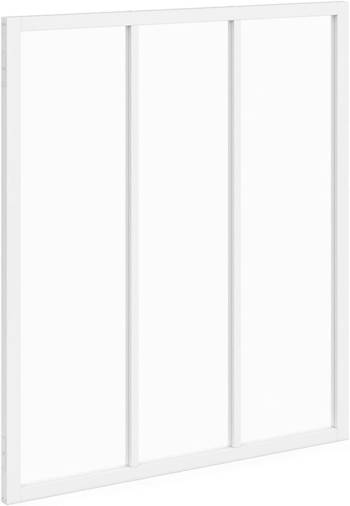 IDMarket - Metallo Bianco e Vetro temperato Tetto in Vetro a 3 lastre L. 93 x H. 108 cm