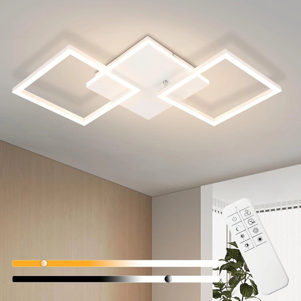 ZMH Lampada da soffitto plafoniera LED moderna bianca 3000-6500K per soggiorno cucina ufficio