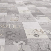 Tavolo industriale con tovaglia, lavabile, moderno, aspetto usato, industria, 100 x 140 cm