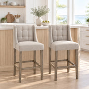 Sgabello da bar 47x50x101 cm imbottito in poliestere beige