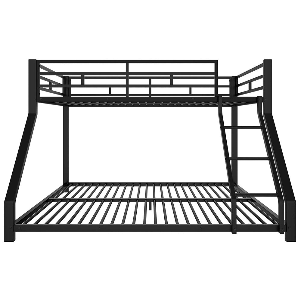 Letto a castello metallico 90+140x200cm - Xylo - nero, EN747, senza rete