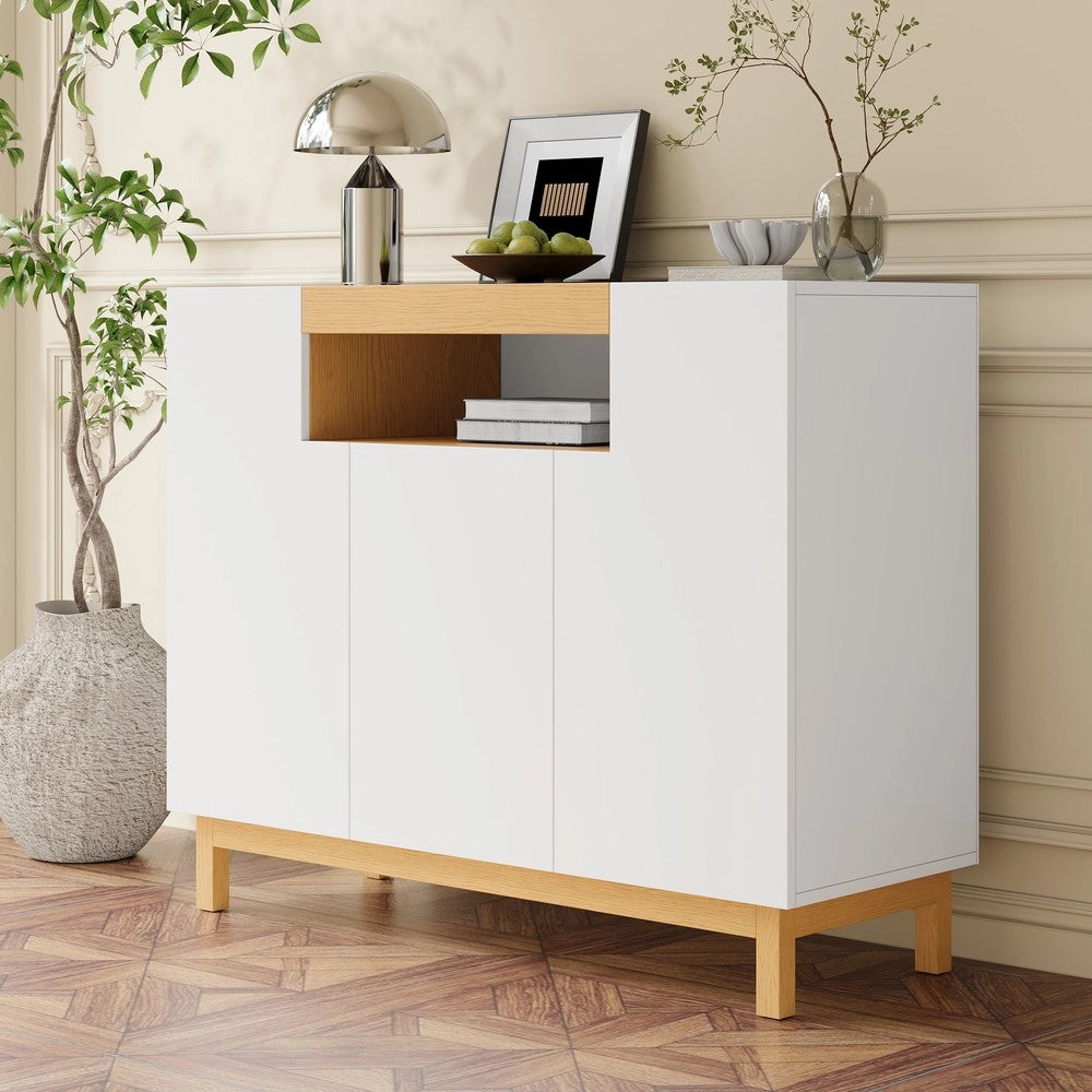Libreria con Ante ¨C MINIMAL ¨C Legno, Mobile Soggiorno, Stoccaggio Multifunzionale