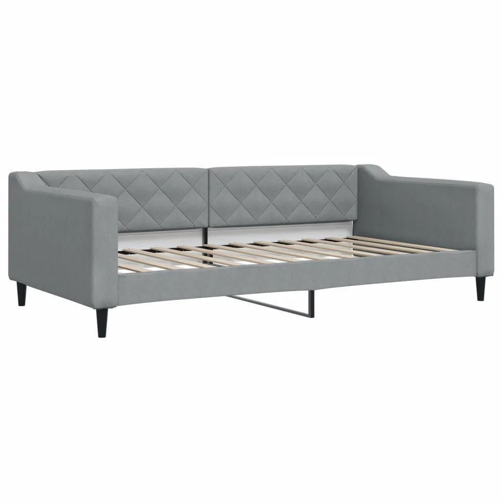 Divano Letto Estraibile Cassetti Grigio Chiaro 100x200 Tessuto