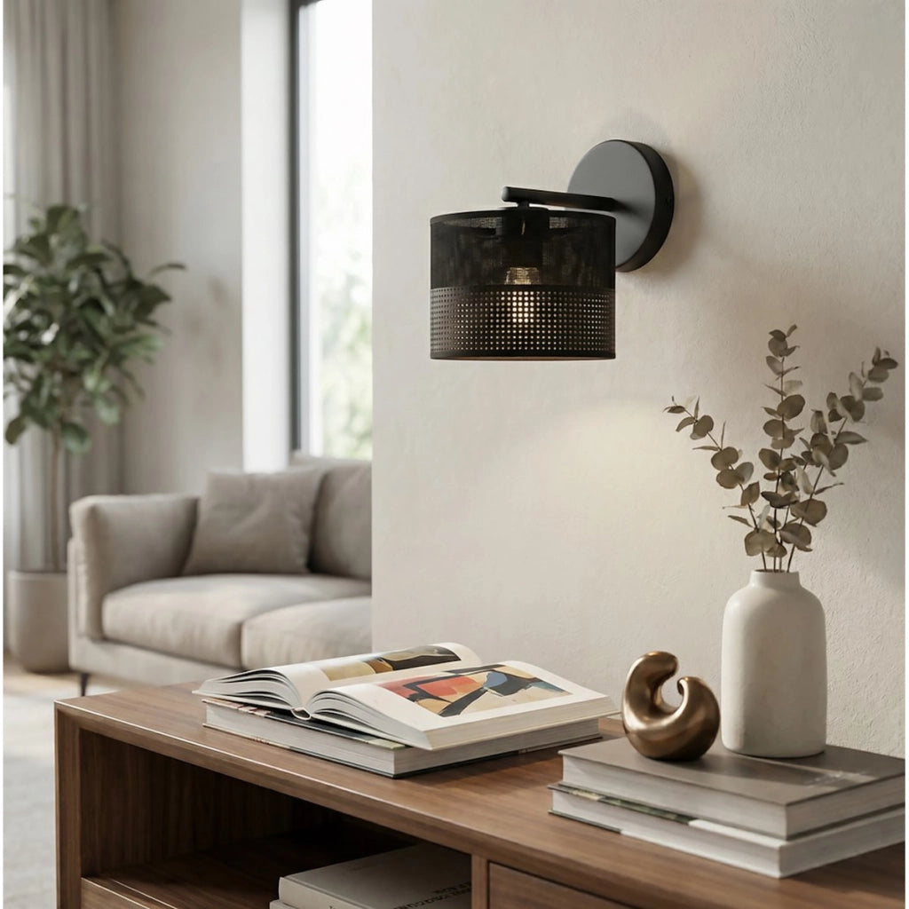 Lampada da parete Karbon in acciaio nero