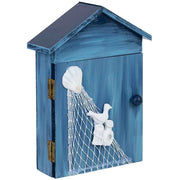 Cassetta portachiavi in ​​legno blu, 16x5,5x20h cm