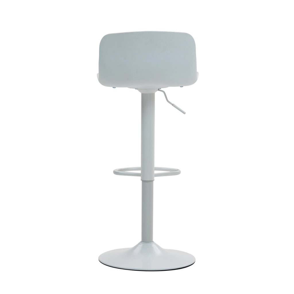 Sgabello da bar girevole con schienale ergonomico e altezza regolabile, struttura in metallo per cucina, bianco