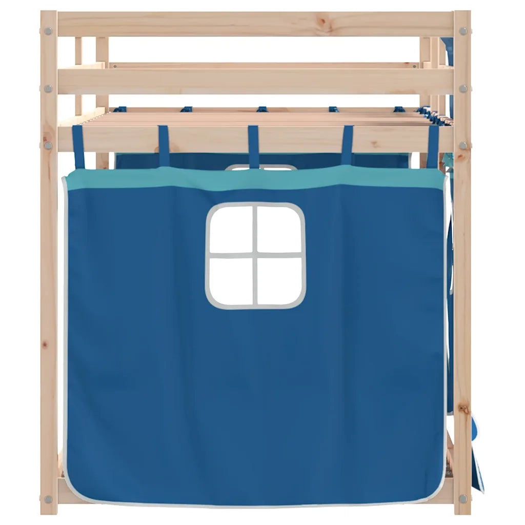 Letto a Castello senza Materasso Blu 90x200cm Massello Pino 3283893