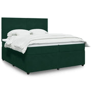 Giroletto a Molle con Materasso Verde Scuro 200x200 cm Velluto 3294727