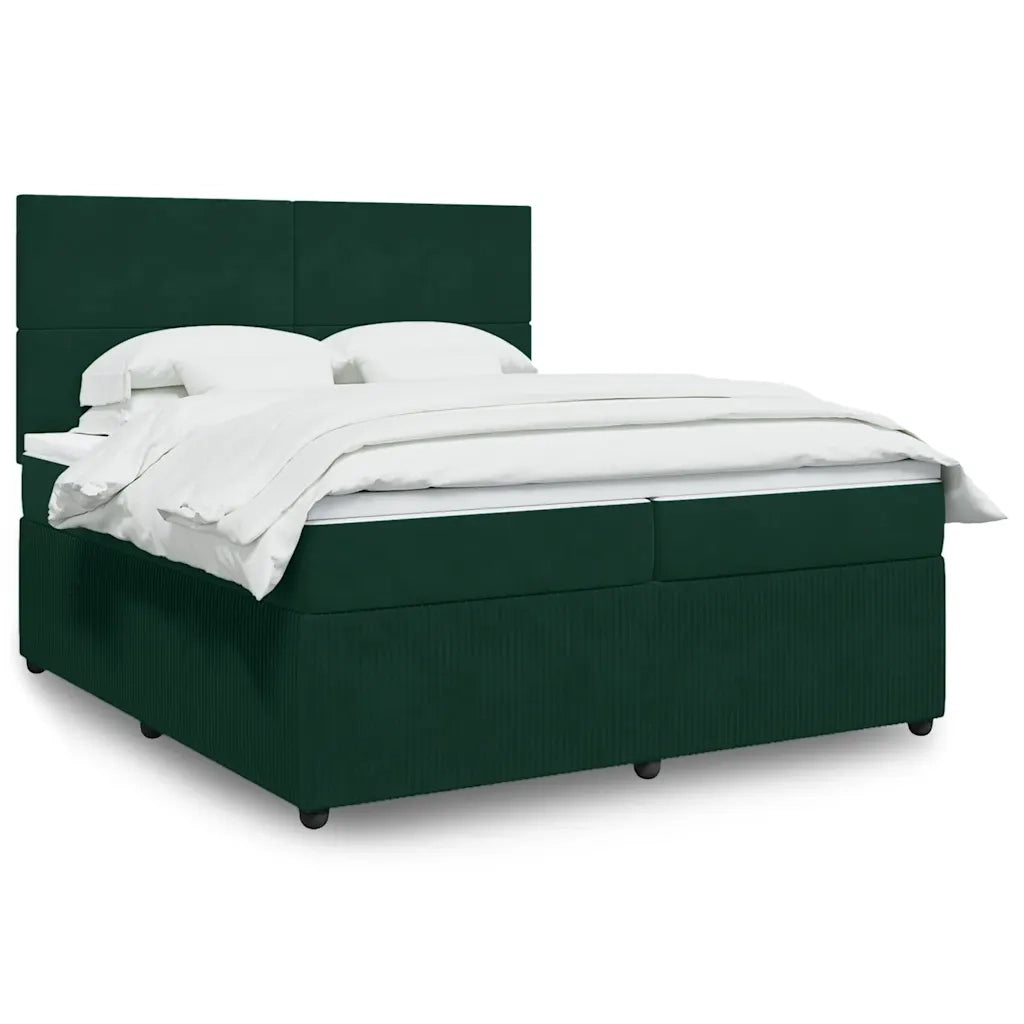 Giroletto a Molle con Materasso Verde Scuro 200x200 cm Velluto 3294727